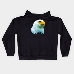 low poly eagle logo Kids Hoodie